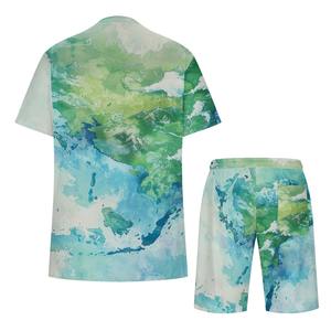 OEM/ODM T-shirts décontractés à manches courtes et col rond 100% coton de haute qualité pour hommes ensemble double avec conception d'impression personnalisée - Product Image 4