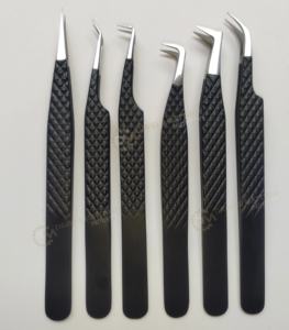 แหนบที่หนีบขนตา90องศาตัวจับเพชรที่หนีบขนตาแบบด้านสีดำด้านโลโก้ตามสั่ง - Product Image 1