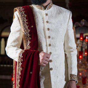 BEAUTIFUL EMBROIDERY on VELVET STOLE WITH ELEGANT SHERWANI , <b>PANT</b> & ALSO SHOE WITH DRESS for PARTY-WEAR/WEDDING @ 2024 - Product Image 1