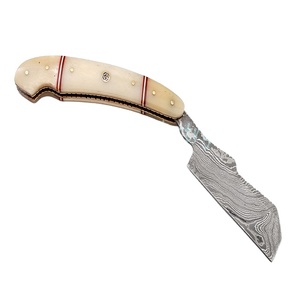 Camel Bone Handle Custom Hand Made Damascus Straight shaving Razor (Rz309) - Product Image 5
