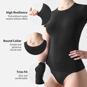 Camiseta de fibra de bambú de algodón de secado rápido ecológica de verano para mujer, manga corta, logotipo personalizado, uso doméstico - Product Image 4