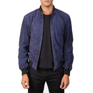 Low MOQ OEM Genuine <b>Suede</b> Leather Men's Winter <b>Bomber</b> <b>Jacket</b> Zip Up Outdoor Stylish Regular Fit Leather <b>Jacket</b> Made In Pakistan - Product Image 1