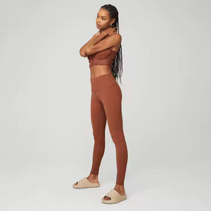 Pantalones de Yoga de Alta Elasticidad para Mujer, Diseño Superior, Mejor Precio OEM, Conjuntos Deportivos para Gimnasio, Ropa Deportiva con Costuras Estampadas, Poliéster/Nailon QuickActive - Product Image 3