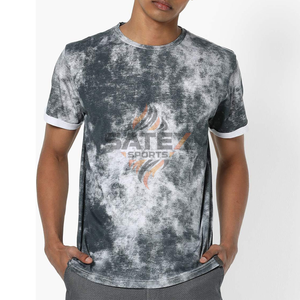 เสื้อยืดผู้ชาย ระบายอากาศได้ดี เป็นมิตรกับสิ่งแวดล้อม แห้งเร็ว สไตล์วินเทจ ล้างสีแบบแอซิด พิมพ์โลโก้ตามสั่ง พิมพ์ลายดิจิทัล ผ้าฝ้าย 100% สไตล์ดิสเทรส - Product Image 1