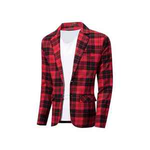 Blazer para Hombre de Alta Calidad, Estilo Italiano, de Un Solo Pecho, de Poliéster y Algodón, Antiarrugas y Transpirable, con Botones y Estampado Ejecutivo - Product Image 1