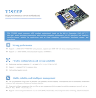 Carte mère serveur ATX T2SEEP à socket unique, 4ème et 5ème génération AMD EPYC 9004 9005, DDR5, PCIe5.0, stockage cloud, hyper-convergence