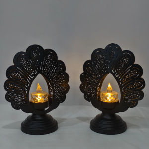 Le support de lampe à thé d'inspiration antique ajoute une lueur vintage au salon, à la chambre à coucher ou à l'espace de méditation - Product Image 1