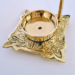 Quemador de incienso de latón y Metal ajustable para Decoración de mesa del hogar, quemador de aromaterapia con forma de malla para uso aromático de fragancia fundida - Product Image 2