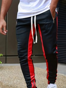 Men Jogging Pants <b>Zip</b> <b>Pockets</b> Drawstring Sports Skinny Pants Trousers Pants - Product Image 3