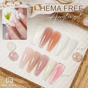 Ice nova 15 gam hema miễn phí acrylic poly nail gel polish uv/led mở rộng 11 màu sắc nhà máy giá cho bán buôn số lượng lớn oem/odm dịch vụ