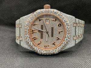 Reloj de diamantes de moissanita de lujo de alta calidad con banda de acero inoxidable joyería brillante para hombres reloj estilo de moda ropa de fiesta - Product Image 4