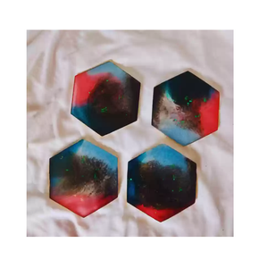 Dessous de verre élégants en résine avec motifs floraux pour la décoration du printemps et de l'été Produits d'artisanat naturels - Product Image 6