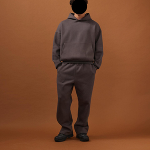 Pull-over uni vierge en néoprène personnalisé Survêtement ample à capuche et pantalon de survêtement Survêtements unisexe pour hommes - Product Image 5