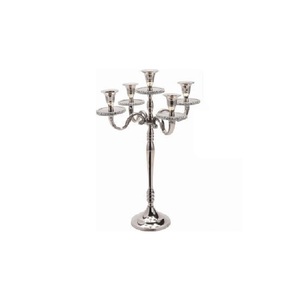 Candelabre à 5 bras en aluminium de qualité supérieure, argenté, pour la décoration de la maison et des mariages, centre de table, artisanat - Product Image 2