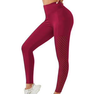 Leggings de yoga de fitness respirants décontractés en coton de haute qualité pour femmes vêtements de sport de grande taille en vente au prix de gros - Product Image 5
