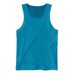 Camiseta sin mangas de algodón hilado con anillo unisex informal 100% - Product Image 1