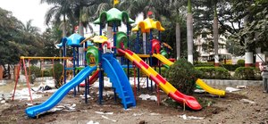 Vente en gros 2025 jeux de plein air pour enfants Plusieurs toboggans métalliques Autres parcs d'attractions Fournisseur indien Ornements de jardin - Product Image 4