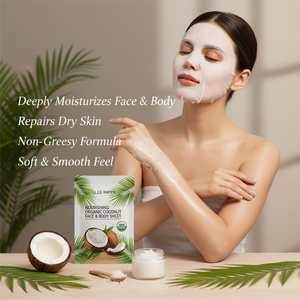 Masque en feuille pour le visage et le corps Glee Impex, nourrissant, biologique, à la noix de coco, pour une hydratation intense, une peau douce, lisse et éclatante - Product Image 3