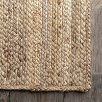 Tapis en jute tressé rectangulaire ton beige naturel pour salon tapis Beige d'entrée antidérapant tissé tapis fait maison