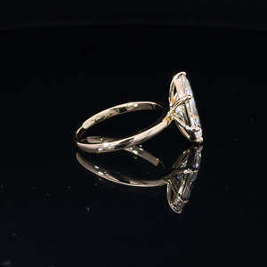 Bijoux fins, bague de mariage de luxe pour femme en argent plaqué 14 carats, certifiée IGI, or jaune, diamant de laboratoire taille marquise 1CT 2CT 3CT - Product Image 2