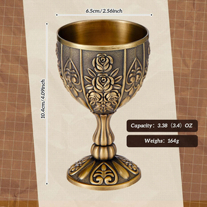 แก้ววิสกี้โลหะสุดหรูแนววินเทจขนาด30มล. พร้อมฝาปิดเป็นมิตรกับสิ่งแวดล้อมสำหรับไวน์และใช้ในบ้าน - Product Image 2