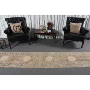 Vintage Rug, 2.2x12.3 ft Turkish Rug, <b>Brown</b> Red Ombr <b>Wool</b> Rug - Product Image 2