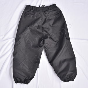 Pantalon cargo unisexe noir à imprimé flamme, fermeture à cordon, respirant, imperméable, coupe-vent, grande taille, style streetwear en polyester - Product Image 2