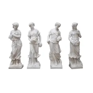 定制户外四季女神白色大理石四季雕像大型花园装饰雕像