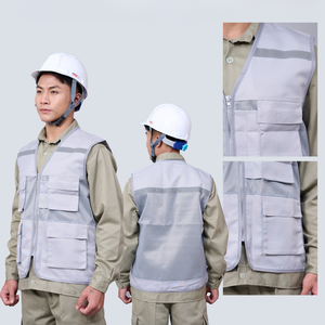 Gilet de sécurité réfléchissant haute visibilité hommes 4 poches Polyester vêtements de travail uniforme expédition rapide prix bas ConstructionWorkGear - Product Image 4