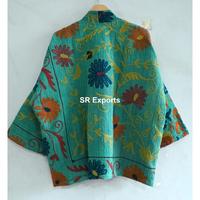 Vestes Vintage Suzani Kantha Veste Bohème Hippie Designer Coupe ample Coupe régulière Veste de taille
