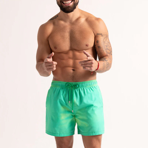 High Quality Adult Men's Casual Heat Sensitive Shorts Custom Color Double <b>Layer</b> Quick Dry Waterproof Elastic Waist Knee Length - Product Image 1