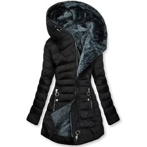 New <b>Women's</b> Duck Down Jacket -Long Hooded Black Shiny Quilted Warm Winter Puffer Long <b>Coat</b> Waterproof - Product Image 5