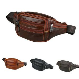 Riñonera de cuero genuino, riñonera con cremallera múltiple, cinturón de cadera, monedero, bolsa negra - Product Image 6