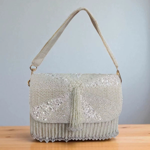 Bolso de noche de lujo con cuentas y solapa, diseño artesanal con piedras, bolso de mujer, venta al por mayor en India, exportación para compradores globales - Product Image 1