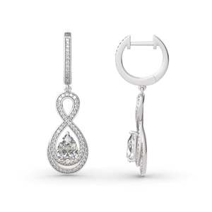 Jeulia <b>Infinity</b> Love Pear Cut Sterling Silver Fashion Drop <b>Earrings</b> - Product Image 2