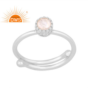 Best Selling Sterling Silver Natural Rainbow <b>Moonstone</b> Gemstone Stackable Ring Custom Jewelry Manufacturer - Product Image 1