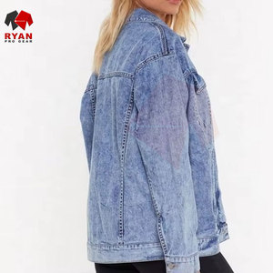 Veste en jean pour femmes, logo personnalisé, OEM et ODM, vente en gros, veste en jean tendance - Product Image 2