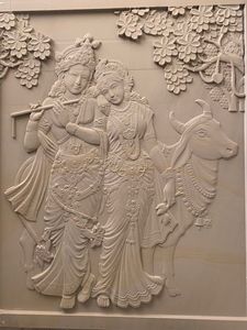 Elegante panel de pared de mármol 3D con estatua de piedra natural para decoración del hogar o mejora del espacio al aire libre - Product Image 3