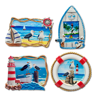 Logo personnalisé Parchemin nautique Vieux Port France Aimant en résine MARSEJ Marseille Souvenir Aimant de réfrigérateur