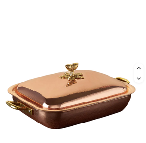 หม้อจานทองแดงบริสุทธิ์มีด้ามจับหุ้มฉนวนกันความร้อนดีไซน์ลายนูนเคลือบเงา - Product Image 4