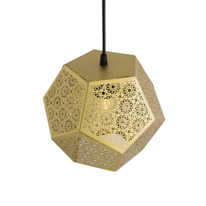 Handmade Moroccan Silver <b>Pendant</b> Lamp Vintage Metal Hanging Lantern Ceiling <b>Light</b> Fixture With Cutout Design For Home Decor - Product Image 5