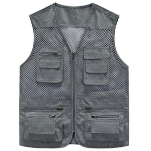 เสื้อกั๊กผู้ชายแบบตาข่ายแห้งเร็วสำหรับกลางแจ้งเสื้อกั๊กน้ำหนักเบามีหลายกระเป๋าสำหรับเดินป่าตกปลาตั้งแคมป์ถ่ายภาพและทำงาน - Product Image 2