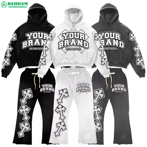 Super Quality Unisex Plus Size Winter <b>Track</b> <b>Suit</b> Jogging Custom Logo Solid 100% Cotton Heavyweight Streetwear Stone Wash Vintage - Product Image 1