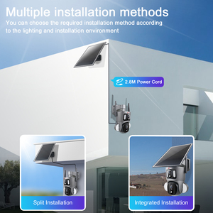 PIR Ngoài Trời Không Dây CCTV Ống Kính Kép 4MP Sim Khe Cắm Thẻ Nhớ 360 Độ Xoay Ubox Năng Lượng Mặt Trời Pin Điện Máy Ảnh - Product Image 5