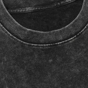 Trending Men Custom Logo Printed Acid Wash Camiseta para Unisex Casual manga corta 100% algodón Fleece Drop Shoulder T-Shirt - Product Image 5