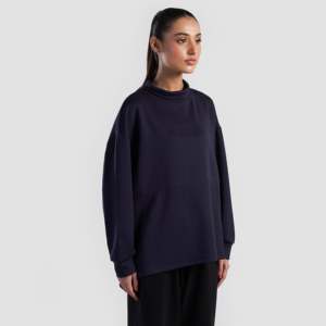 Haut Navy Pulse Mod pour femme, design tricoté élégant - Product Image 3