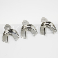 LIKAMED Dental 6 PCS Set Baki Impresi Manual Stainless Steel untuk Gigi Tiruan Ukuran Atas dan Bawah Kecil Sedang Besar