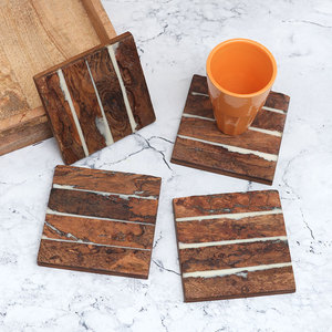 Wholesale Handcrafted Dark Brown Wooden <b>Coasters</b> <b>for</b> Tea Cups Bulk Table <b>Coasters</b>, <b>Drink</b> Mats <b>for</b> Hot & Cold Beverages - Product Image 1