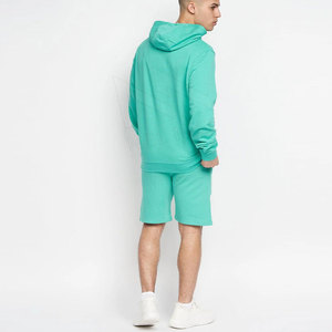 Ensemble short à capuche 100% coton unisexe pour hommes impression personnalisée de haute qualité motif solide survêtement grande taille respirant - Product Image 2