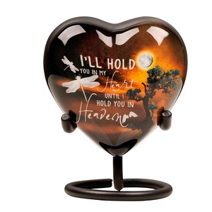 Mini urnes funéraires élégantes de style américain pour adultes Coeur Mémorial Laiton Céramique Marbre Souvenir Fournitures funéraires colorées - Product Image 1